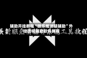 辅助开挂教程“微乐推倒胡辅助”外挂透视辅助软件教程