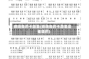 燃烧我的卡路里(燃烧我的卡路里是谁唱的)