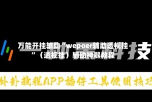 万能开挂辅助“wepoer辅助透视挂”（透视挂）辅助神器教程