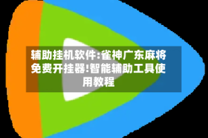 辅助挂机软件:雀神广东麻将免费开挂器!智能辅助工具使用教程