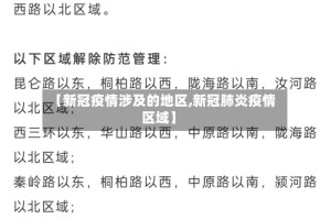 【新冠疫情涉及的地区,新冠肺炎疫情区域】