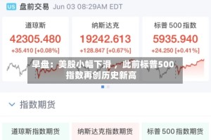 早盘：美股小幅下滑 ，此前标普500指数再创历史新高