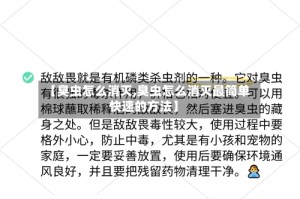 【臭虫怎么消灭,臭虫怎么消灭最简单快速的方法】