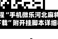 实测教程“手机微乐河北麻将开挂神器下载”附开挂脚本详细教程