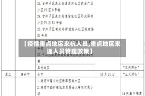 【疫情重点地区来杭人员,重点地区来返人员管理政策】