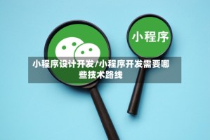 小程序设计开发/小程序开发需要哪些技术路线