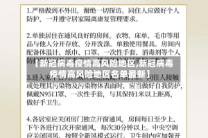 【新冠病毒疫情高风险地区,新冠病毒疫情高风险地区名单最新】