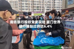 廊坊银行股权变更获批 厦门世界银行持股比例达6.4%