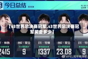 【s3世界总决赛冠军,s3世界总决赛冠军奖金多少】