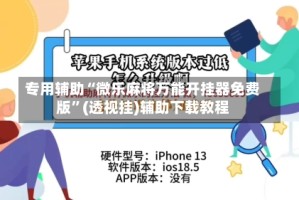 专用辅助“微乐麻将万能开挂器免费版”(透视挂)辅助下载教程