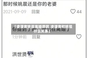 【凌潇肃姚晨离婚原因,凌潇肃和姚晨什么关系】