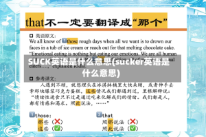 SUCK英语是什么意思(sucker英语是什么意思)