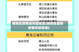 朝阳区疫情高风险地区(朝阳区最新疫情风险等级)