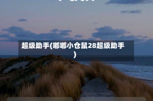 超级助手(嘟嘟小仓鼠28超级助手)