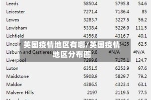 英国疫情地区有哪/英国疫情地区分布图