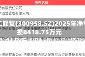 建工修复(300958.SZ)2025年净亏损8418.75万元