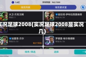 实况足球2008(实况足球2008是实况几)