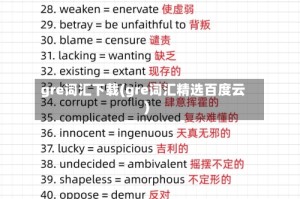 gre词汇下载(gre词汇精选百度云)