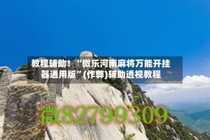 教程辅助！“微乐河南麻将万能开挂器通用版”(作弊)辅助透视教程
