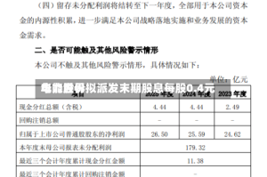 华能世界电力股份拟派发末期股息每股0.4元