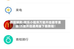教程辅助:微乐小程序万能开挂器苹果版!万能开挂通用版下载教程！