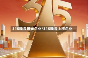 315晚会曝光企业/315晚会上榜企业