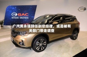 广汽黄永强辞任副总经理，或是被有关部门带走调查