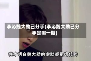 李沁魏大勋已分手(李沁魏大勋已分手是哪一期)