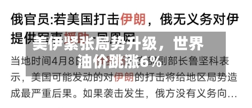 美伊紧张局势升级，世界油价跳涨6%-第3张图片