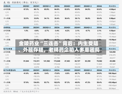 金陵药业“三连击	”背后：内生受阻、外延存疑，老牌药企陷入多重困局-第2张图片