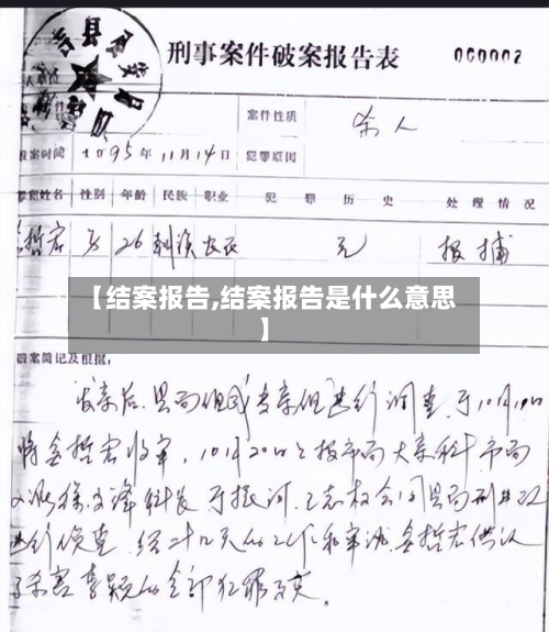 【结案报告,结案报告是什么意思】-第1张图片