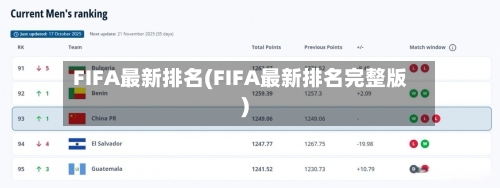 FIFA最新排名(FIFA最新排名完整版)-第3张图片