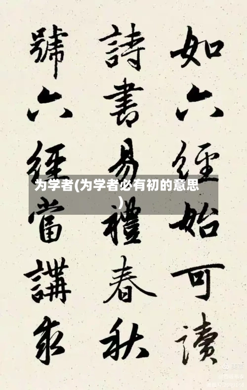 为学者(为学者必有初的意思)-第1张图片