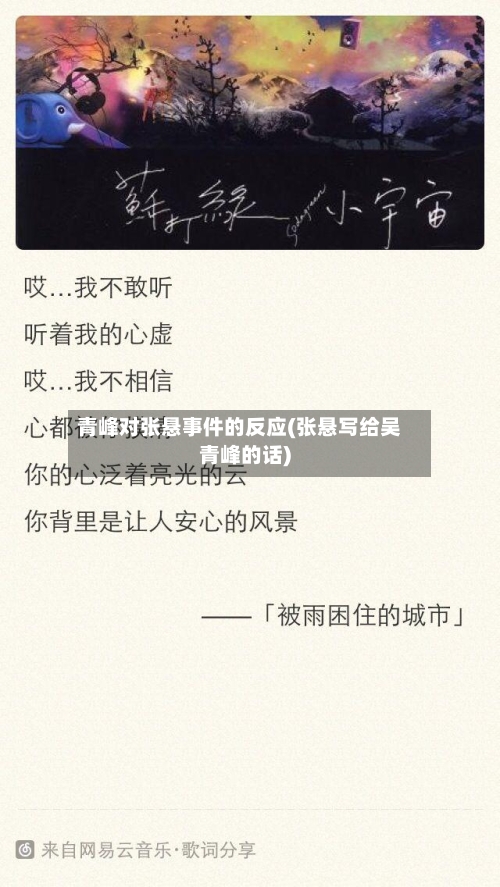 青峰对张悬事件的反应(张悬写给吴青峰的话)-第2张图片