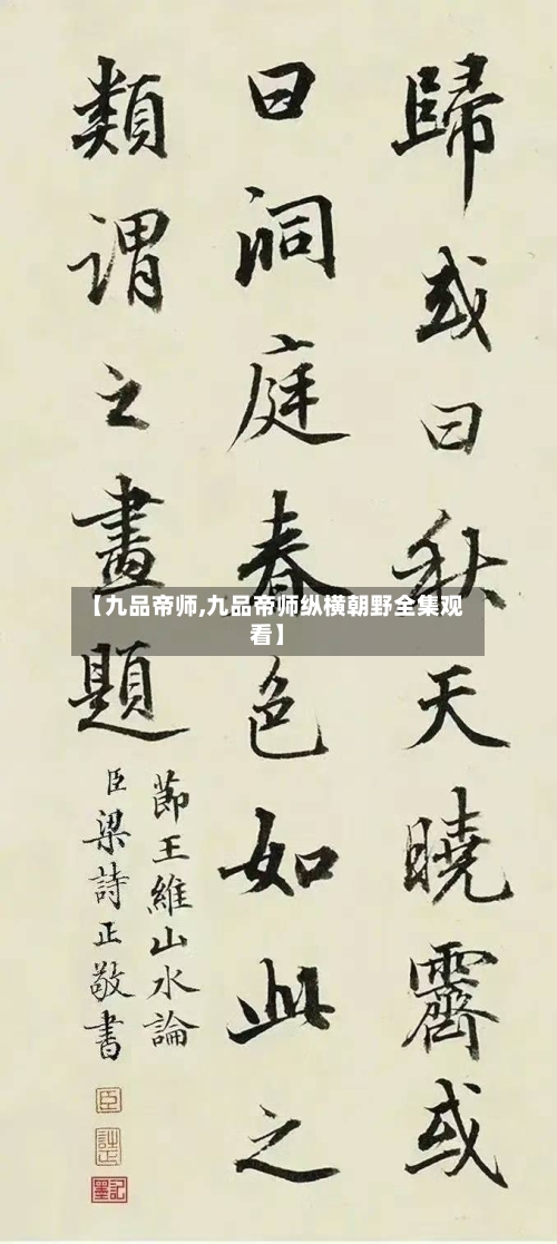 【九品帝师,九品帝师纵横朝野全集观看】-第3张图片