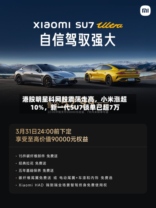 港股明星科网股震荡走高，小米涨超10%	，新一代SU7锁单已超7万-第2张图片