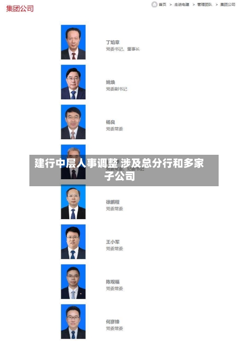 建行中层人事调整 涉及总分行和多家子公司-第1张图片
