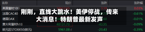 刚刚，直线大跳水！美伊停战，传来大消息！特朗普最新发声-第2张图片