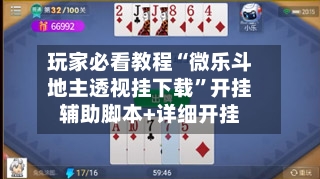 玩家必看教程“微乐斗地主透视挂下载”开挂辅助脚本+详细开挂-第3张图片