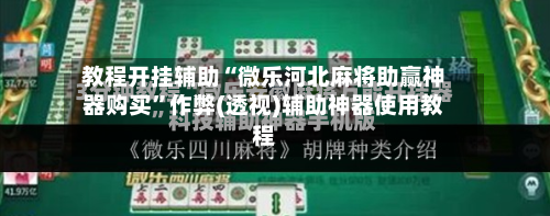 教程开挂辅助“微乐河北麻将助赢神器购买	”作弊(透视)辅助神器使用教程-第2张图片