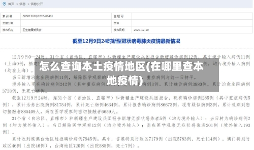 怎么查询本土疫情地区(在哪里查本地疫情)-第1张图片