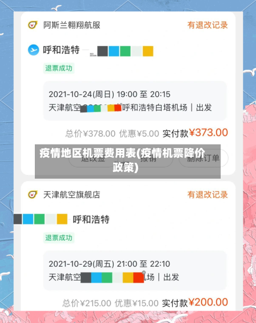 疫情地区机票费用表(疫情机票降价政策)-第2张图片