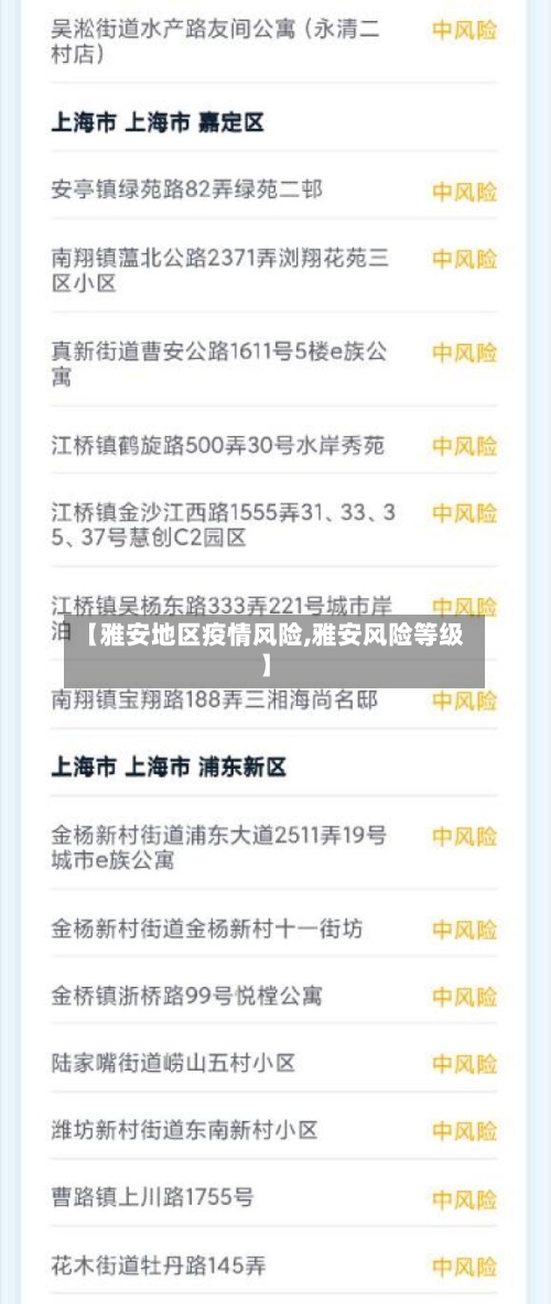 【雅安地区疫情风险,雅安风险等级】-第2张图片